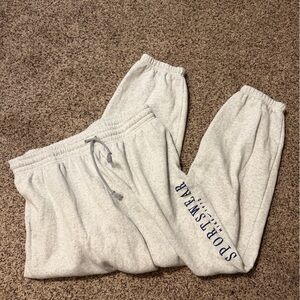 Nike Light Gray Joggers with Blue Print